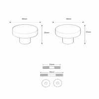 Silver Travertine Stone Round Shower Screen Knob