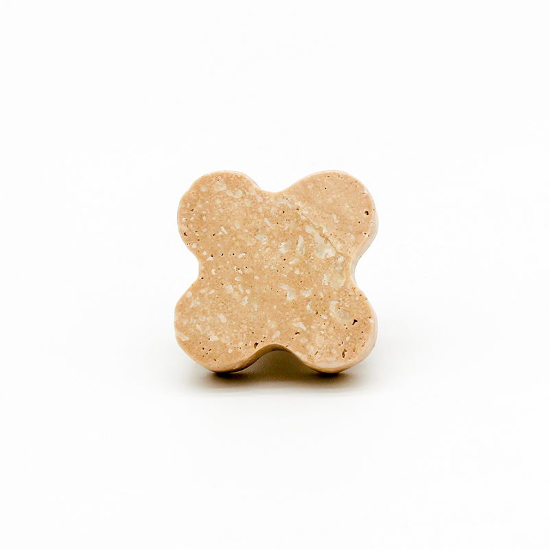 Travertine Stone Clover Cabinet Knob detail