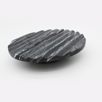 Silver Wave Marble Fluted Circular Cabinet Pull Handle 160mm (Pair)