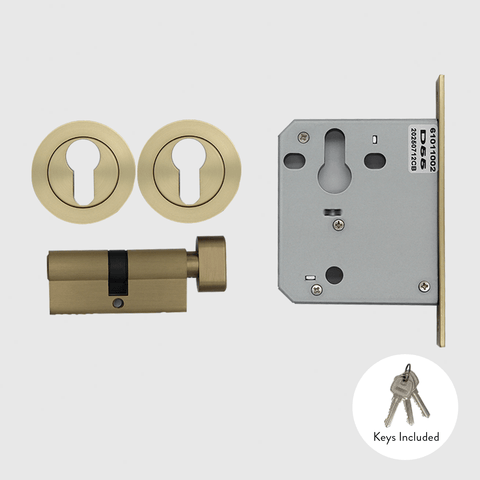 Brushed Gold Mortice Lock
