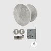 Hermes Grey Marble Front Door Pull & Brushed Nickel Lock Package