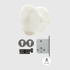 White Onyx Front Door Pull & Gunmetal Lock Package