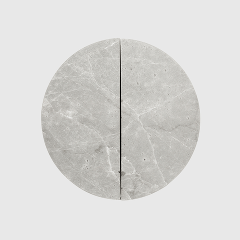Hermes Grey Marble Circular Cabinet Pull Handle 160mm (Pair)