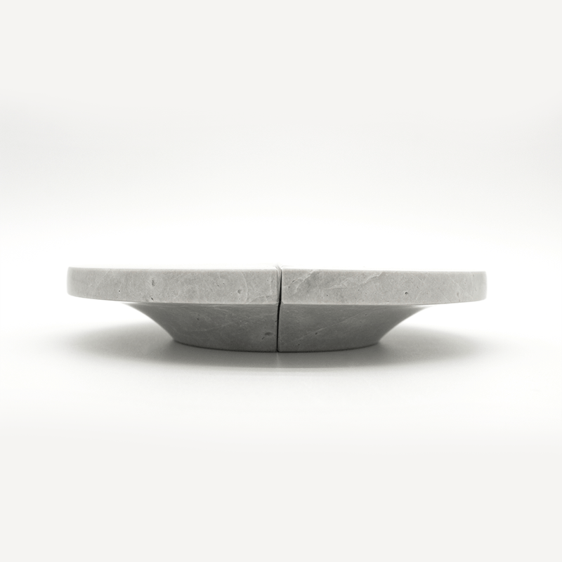 Hermes Grey Marble Circular Cabinet Pull Handle 160mm (Pair) detail