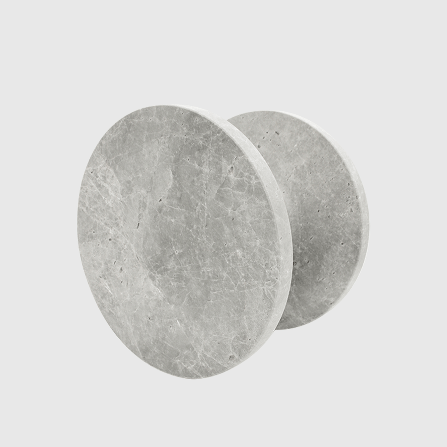Hermes Grey Marble Circular Entry Pull 200mm - Zephra - Door PullST - CEP - 200 - HGM