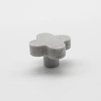 Hermes Grey Marble Clover Cabinet Knob - Zephra - Cabinet HandleST-CLCK-HGM