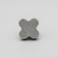 Hermes Grey Marble Clover Cabinet Knob - Zephra - Cabinet HandleST-CLCK-HGM