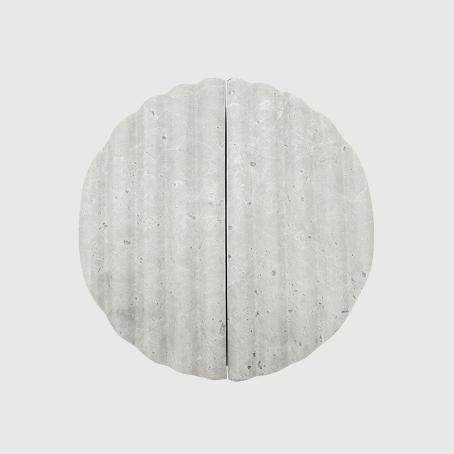 Hermes Grey Marble Fluted Circular Cabinet Pull 160mm - Zephra - Cabinet HandleST - CFCP - 160 - HGM