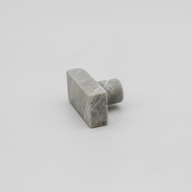 Hermes Grey Marble Rectangular Shower Screen Knob detail