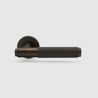Knurled Aged Bronze Door Handle - Zephra - Door HandleKN - DH - AB