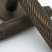 Knurled Aged Bronze Door Handle - Zephra - Door HandleKN - DH - AB