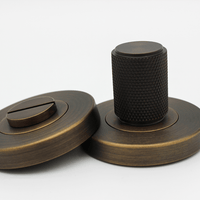 Knurled Aged Bronze Privacy Lock - Zephra - Privacy LockKN - PL - AB