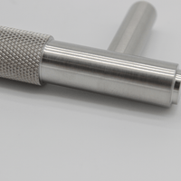 Knurled Brushed Nickel Cabinet Handle - 270mm - Zephra - Large Cabinet HandleKN - CP - 270 - BN