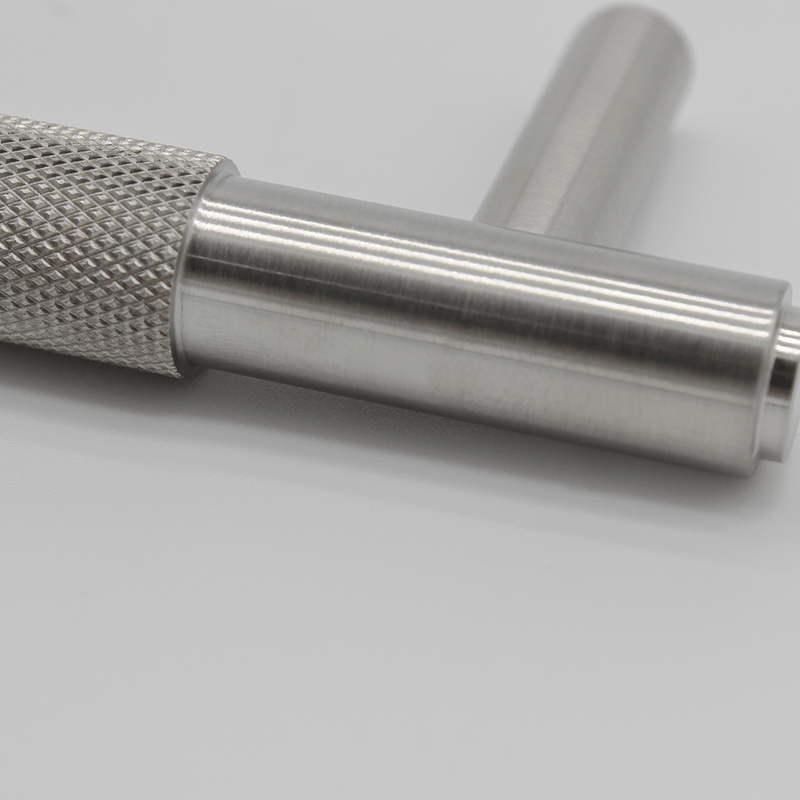 Knurled Brushed Nickel Stainless Steel Cabinet Pull Handle 270mm detail