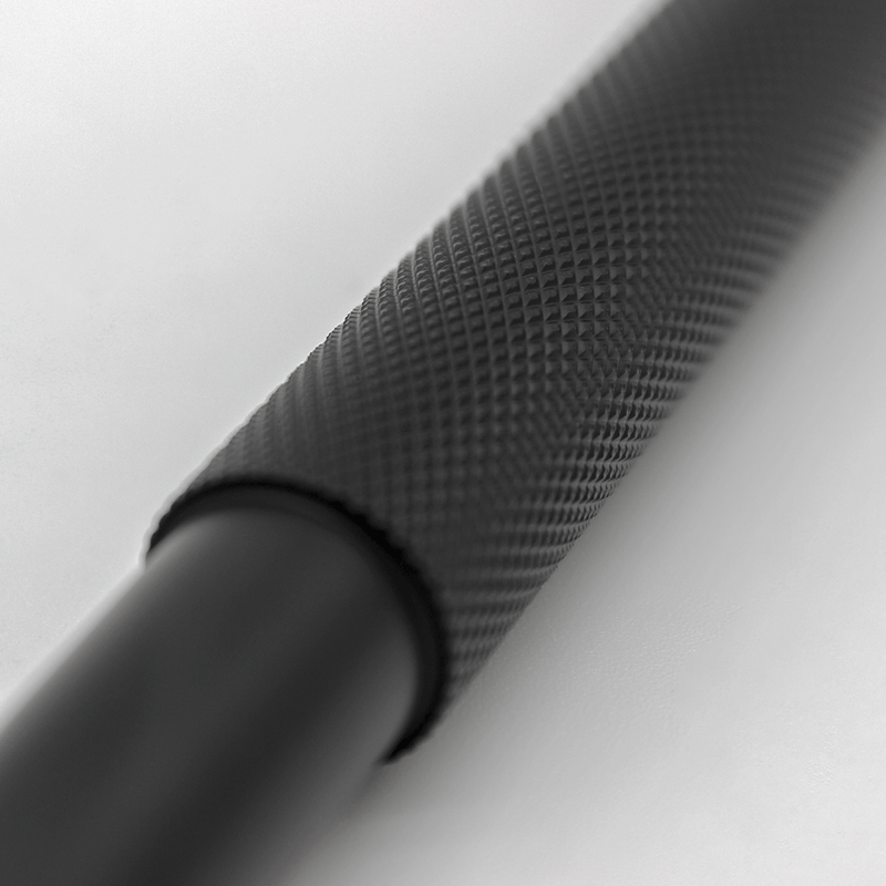 Knurled Matte Black Cabinet Handle - 170mm detail