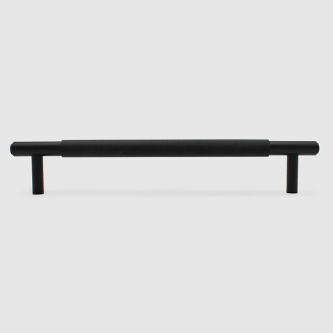 Knurled Matte Black Cabinet Handle - 270mm