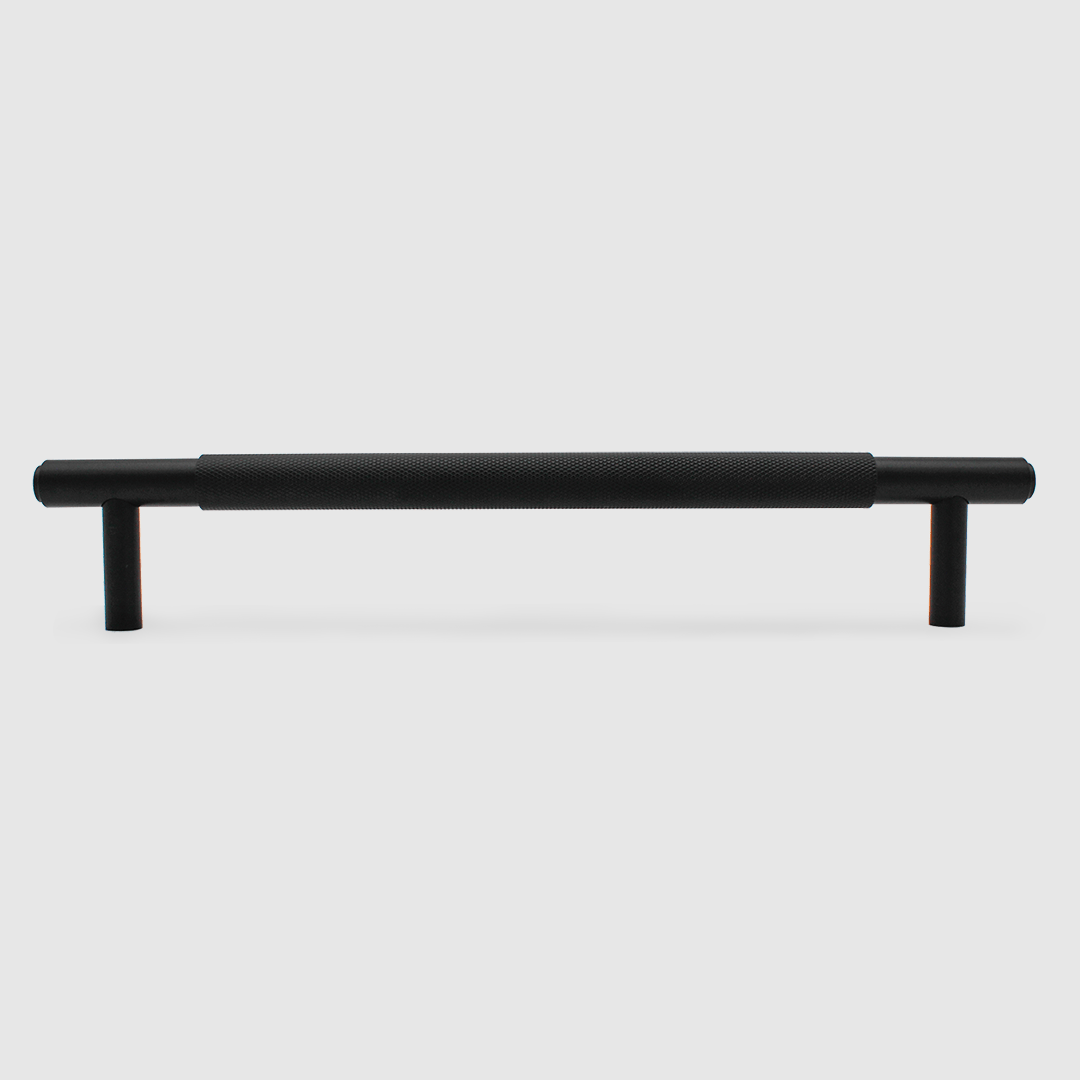 Knurled Matte Black Cabinet Handle - 270mm - Zephra - Large Cabinet HandleKN - CP - 270 - MB