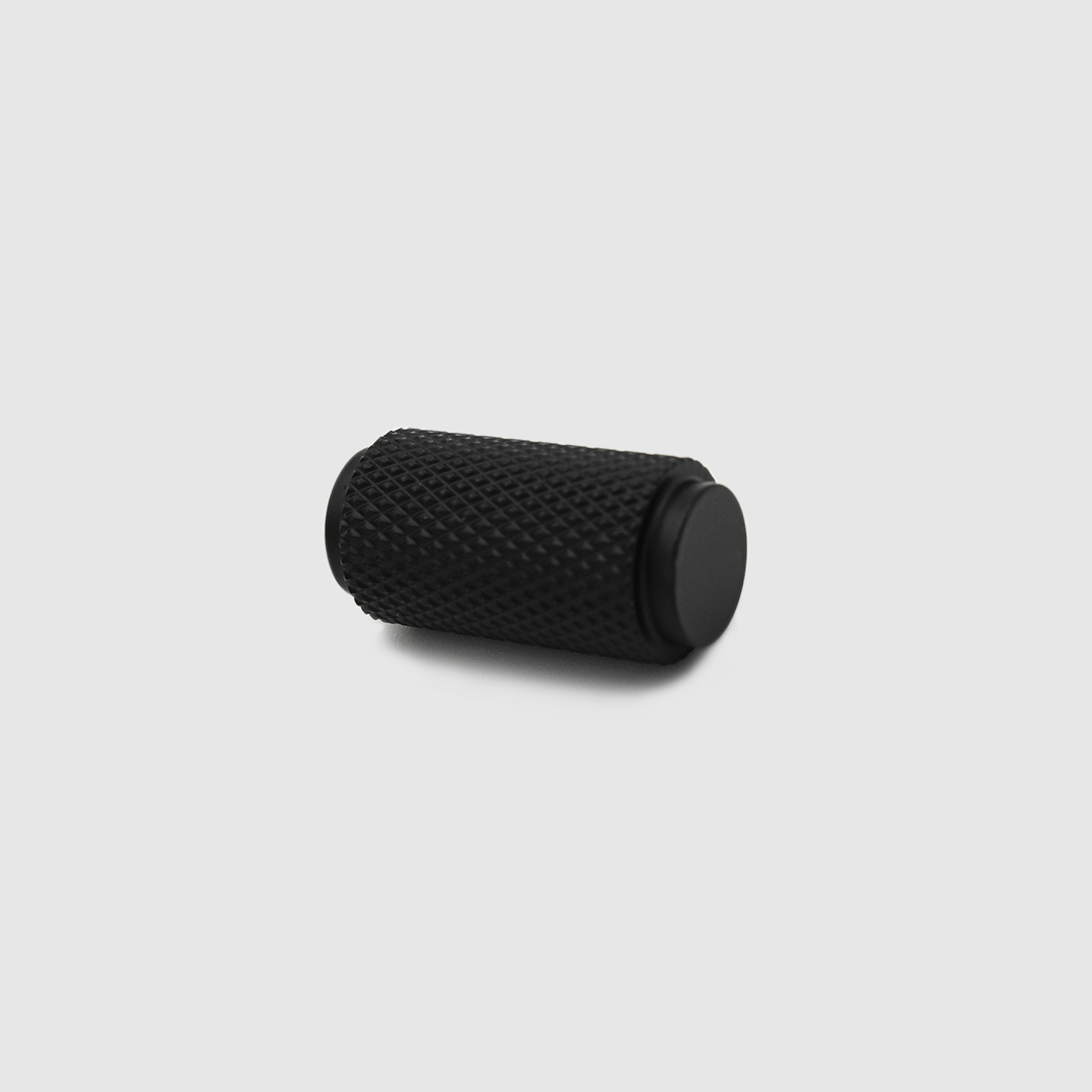 Knurled Matte Black Cabinet Knob - Zephra - Cabinet KnobKN - CP - MB