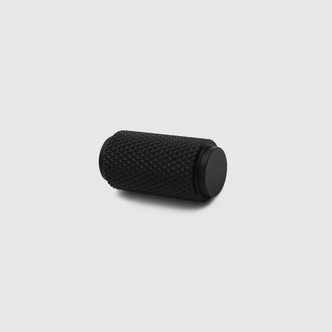 Knurled Matte Black Cabinet Knob