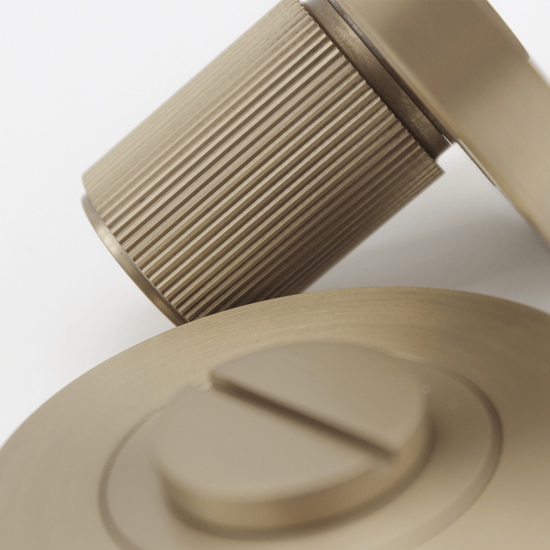 Linear Brushed Gold Privacy Turnsnib Lock detail