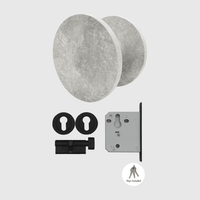 Matte Black & Hermes Grey Marble Entry Door Package - Zephra - PKENTRY-MB-HGM