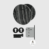 Matte Black Lock & Silver Wave Marble Entry Door Package