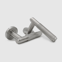 Passage Knurled Brushed Nickel Door Handle Package - Zephra - PKPASSAGE-KN-BN