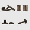 Privacy Knurled Aged Bronze Door Handle Package
