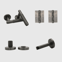 Privacy Knurled Gunmetal Door Handle Package - Zephra - PKPRIVACY-KN-GM
