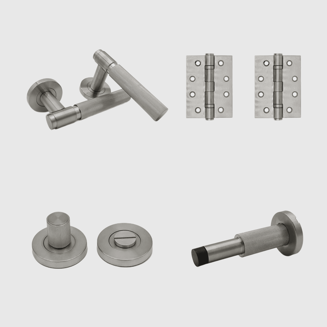 Privacy Linear Brushed Nickel Door Handle Package - Zephra - PKPRIVACY-LIN-BN