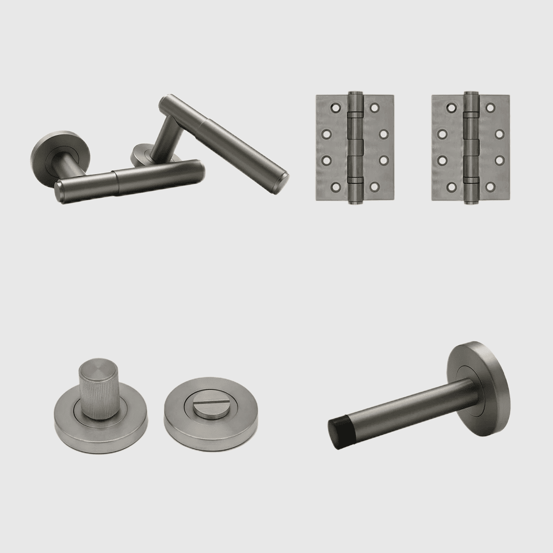 Privacy Luma Brushed Nickel Door Handle Package - Zephra - PKPRIVACY-LUM-BN