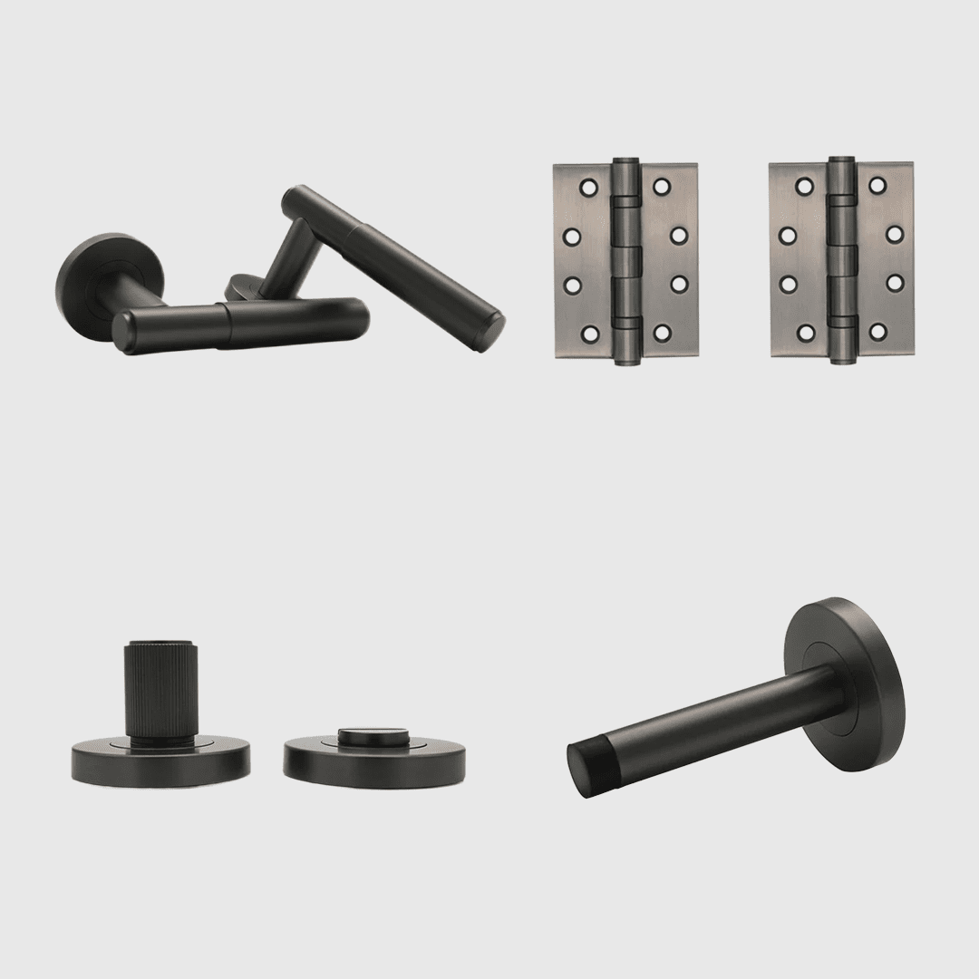 Privacy Luma Gunmetal Door Handle Package - Zephra - PKPRIVACY-LUM-GM