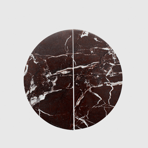 Rosso Levanto Stone Circular Cabinet Pull Handle 160mm (Pair)