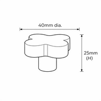 Rosso Levanto Clover Cabinet Knob - Zephra - Cabinet HandleST-CLCK-R