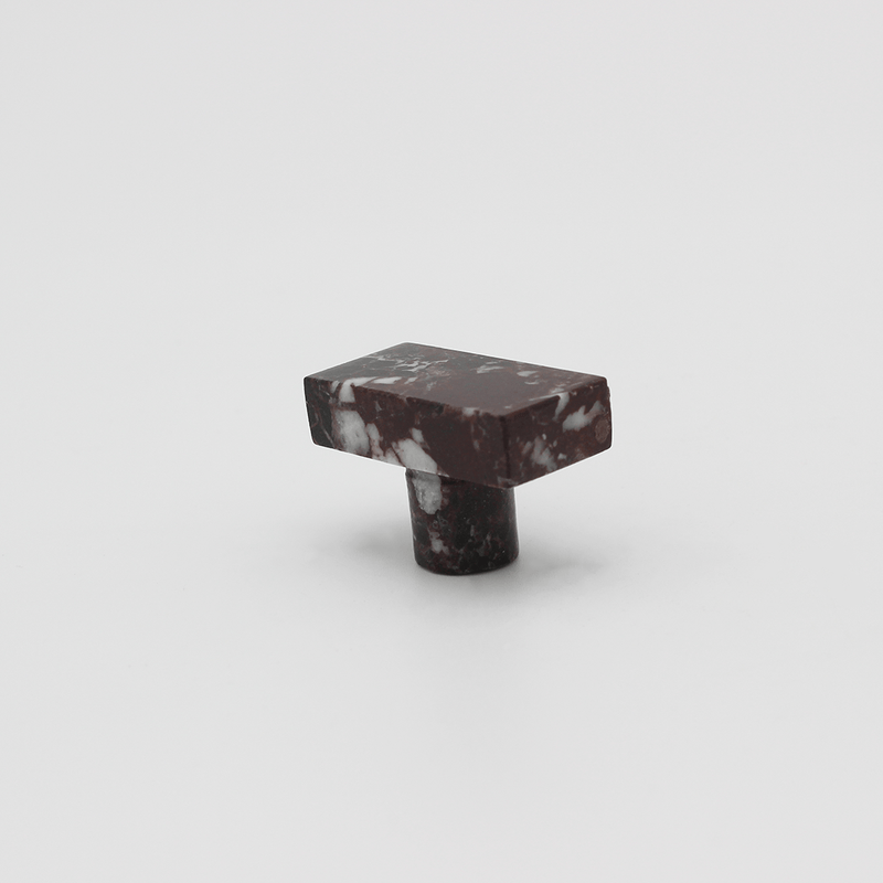 Rosso Levanto Stone Rectangular Shower Screen Knob detail