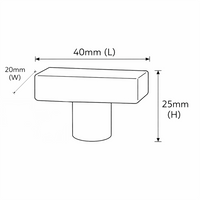 Rosso Levanto Rectangular Cabinet Knob - Zephra - Cabinet HandleST-RCK-R