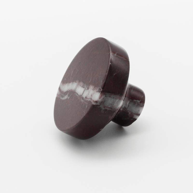 Rosso Levanto Stone Round Cabinet Knob detail