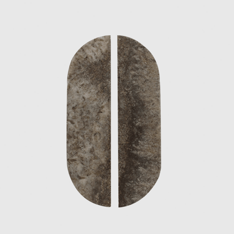 Silver Travertine Stone Cabinet Pull Handle 160mm (Pair)