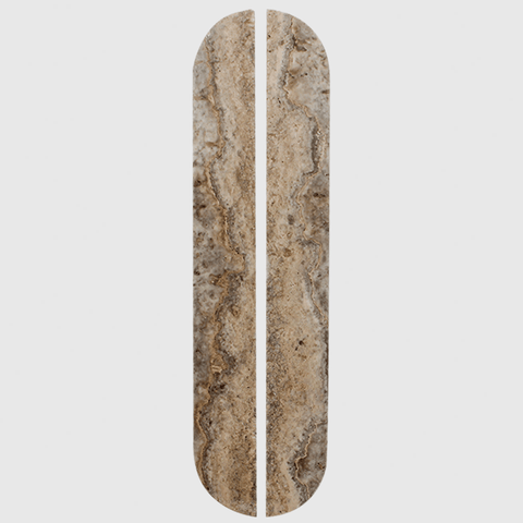 Silver Travertine Stone Cabinet Pull Handle 500mm (Pair)