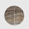 Silver Travertine Stone Circular Cabinet Pull Handle 160mm (Pair)
