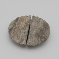 Silver Travertine Fluted Circular Cabinet Pull 160mm - Zephra - Cabinet HandleST-CFCP-160-STV