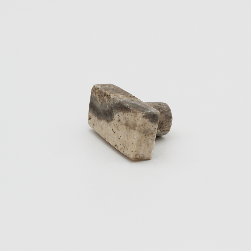 Silver Travertine Stone Rectangular Cabinet Knob detail