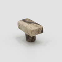 Silver Travertine Rectangular Cabinet Knob - Zephra - Cabinet HandleST-RCK-STV