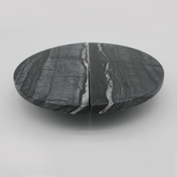 Silver Wave Marble Circular Cabinet Pull 160mm - Zephra - Cabinet HandleST - CCP - 160 - SWM