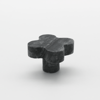 Silver Wave Marble Clover Cabinet Knob - Zephra - Cabinet HandleST-CLCK-SWM