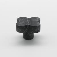 Silver Wave Marble Clover Cabinet Knob - Zephra - Cabinet HandleST-CLCK-SWM