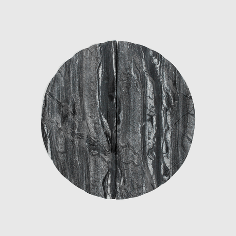 Silver Wave Marble Fluted Circular Cabinet Pull Handle 160mm (Pair)