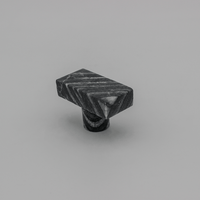 Silver Wave Marble Rectangular Cabinet Knob - Zephra - Cabinet HandleST-RCK-SWM