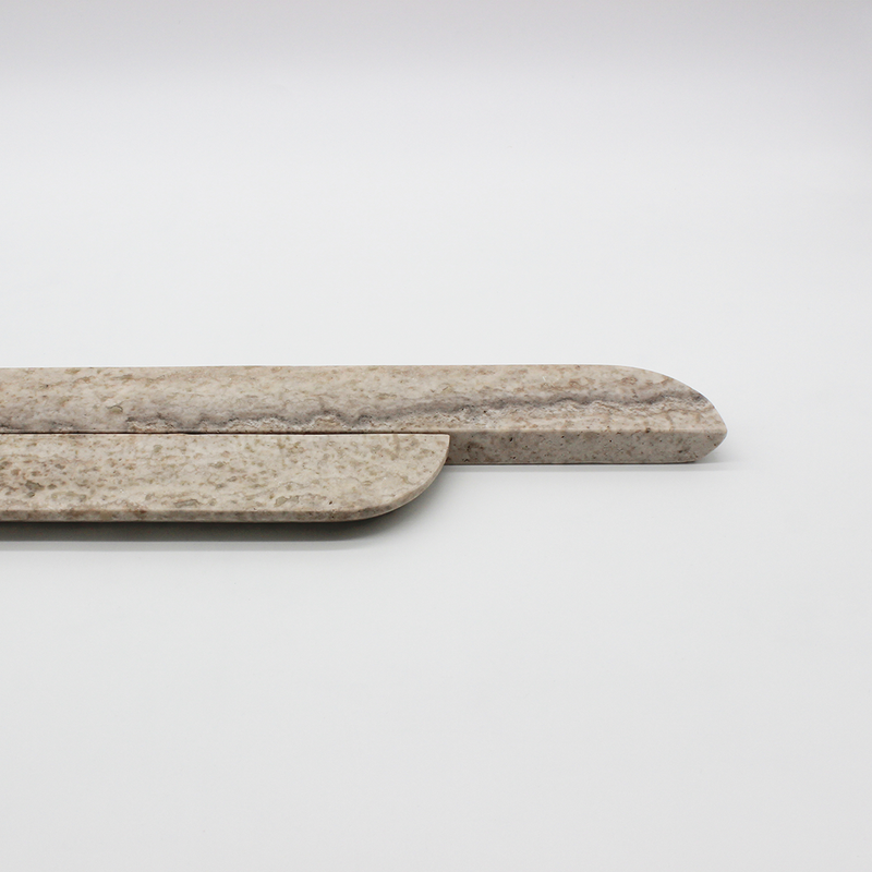 Silver Travertine Stone Cabinet Pull Handle 500mm (Pair) detail