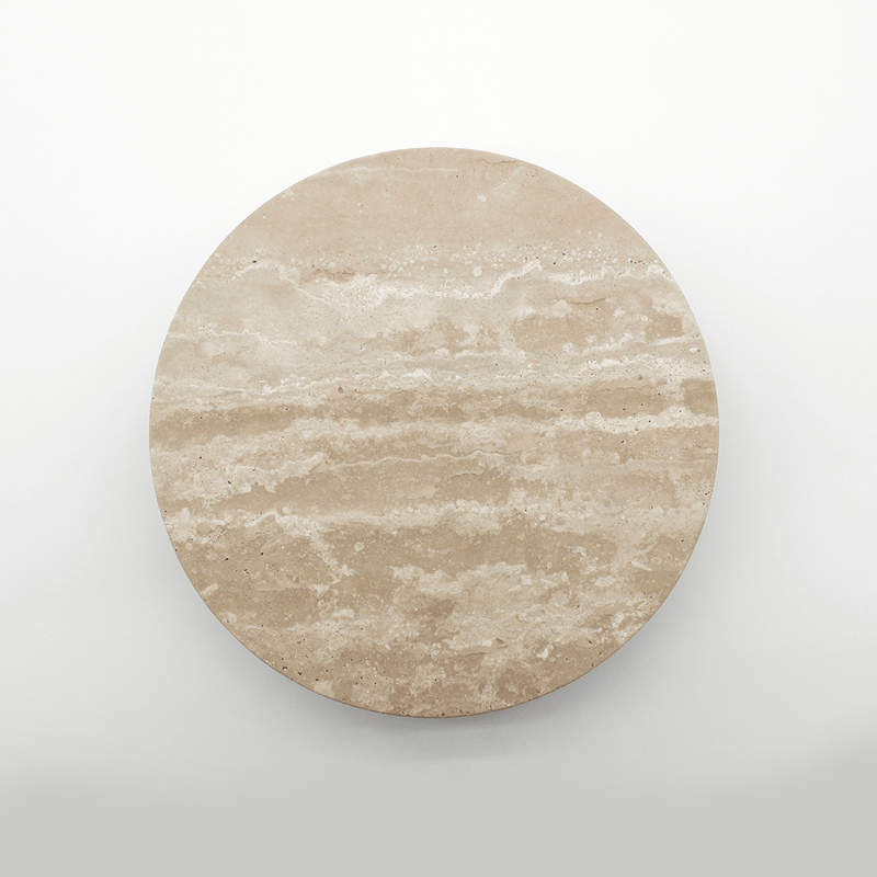 Travertine Stone Circular Front Door Pull Handle 200mm (Pair) detail